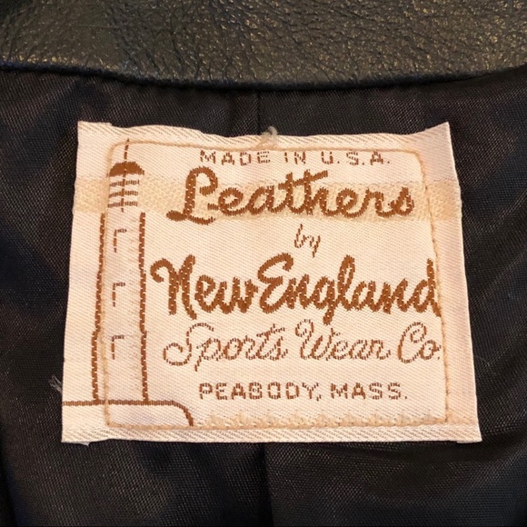 Vintage LEATHERS by NEW ENGLAND bomber jacket Sm - Picture 14 of 16